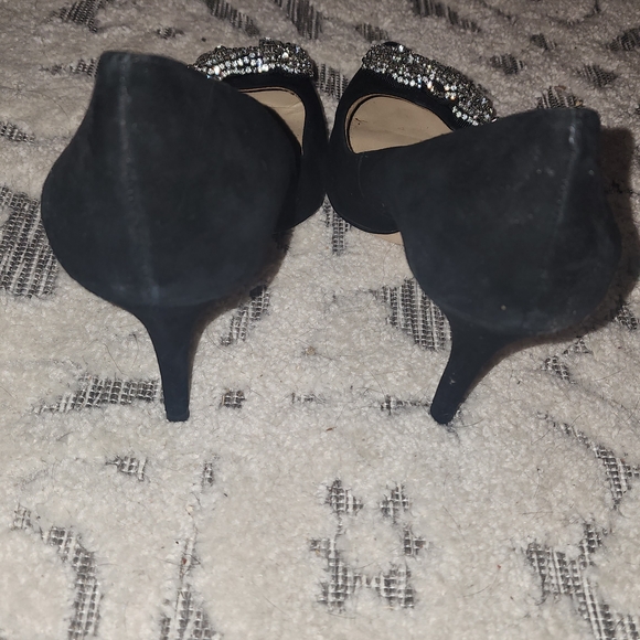 Ann Taylor Black Heels with Sparkling Bow - Picture 7 of 12